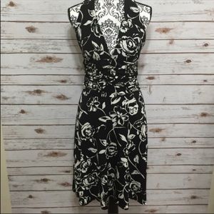White House Black Market Flower, Rose Halter Dress